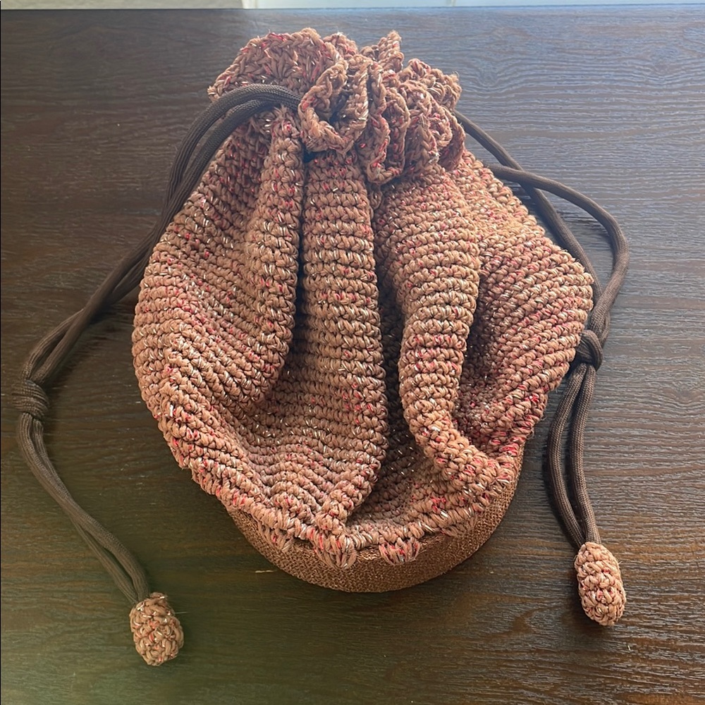 Boho Brown Drawstring Bag